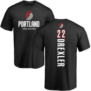 Clyde Drexler Portland Trail Blazers Black Backer T-Shirt