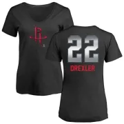 Clyde Drexler Women's Houston Rockets Black Midnight Mascot T-Shirt