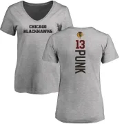 CM Punk Women's Chicago Blackhawks Backer T-Shirt - Ash