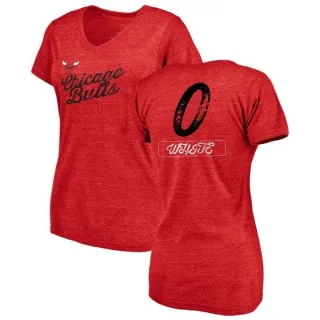 Coby White Women's Chicago Bulls Red Sideline Tri-Blend V-Neck T-Shirt