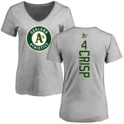 Coco Crisp Women's Oakland Athletics Backer Slim Fit T-Shirt - Ash