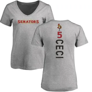 Cody Ceci Women's Ottawa Senators Backer T-Shirt - Ash