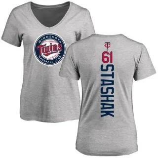 Cody Stashak Women's Minnesota Twins Backer Slim Fit T-Shirt - Ash