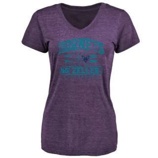 Cody Zeller Women's Charlotte Hornets Purple Baseline Tri-Blend T-Shirt