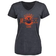 Colby Cave Women's Edmonton Oilers Insignia Tri-Blend T-Shirt - Royal