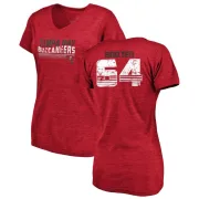 Cole Boozer Women's Tampa Bay Buccaneers Retro Tri-Blend V-Neck T-Shirt - Red