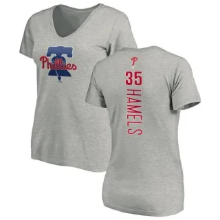 Cole Hamels Women's Philadelphia Phillies Backer Slim Fit T-Shirt - Ash