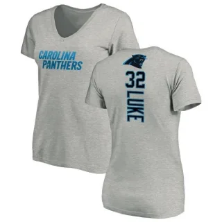 Cole Luke Women's Carolina Panthers Backer V-Neck T-Shirt - Ash