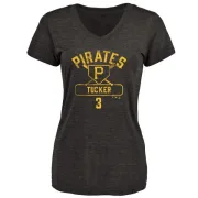 Cole Tucker Women's Pittsburgh Pirates Base Runner Tri-Blend T-Shirt - Black