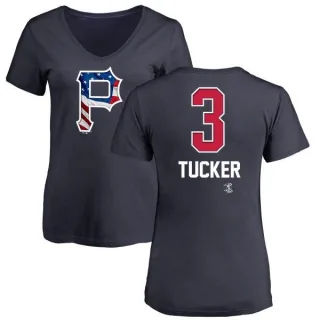 Cole Tucker Women's Pittsburgh Pirates Name and Number Banner Wave V-Neck T-Shirt - Navy