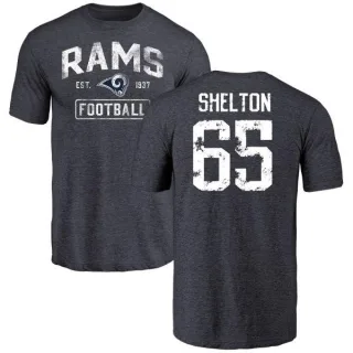 Coleman Shelton Los Angeles Rams Distressed Name & Number Tri-Blend T-Shirt - Navy