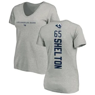 Coleman Shelton Women's Los Angeles Rams Backer V-Neck T-Shirt - Ash