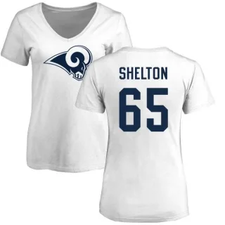 Coleman Shelton Women's Los Angeles Rams Name & Number Logo Slim Fit T-Shirt - White