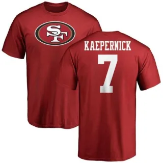 Colin Kaepernick San Francisco 49ers Name & Number Logo T-Shirt - Red