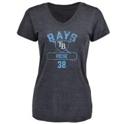 Colin Poche Women's Tampa Bay Rays Base Runner Tri-Blend T-Shirt - Navy