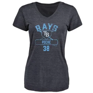 Colin Poche Women's Tampa Bay Rays Base Runner Tri-Blend T-Shirt - Navy