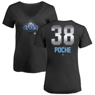 Colin Poche Women's Tampa Bay Rays Midnight Mascot V-Neck T-Shirt - Black