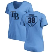 Colin Poche Women's Tampa Bay Rays RBI Slim Fit V-Neck T-Shirt - Light Blue