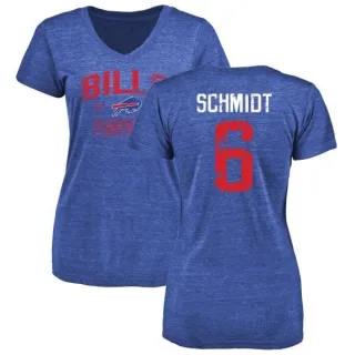 Colton Schmidt Women's Buffalo Bills Distressed Name & Number Tri-Blend T-Shirt - Royal