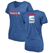 Colton Schmidt Women's Buffalo Bills Retro Tri-Blend V-Neck T-Shirt - Royal