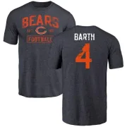 Connor Barth Chicago Bears Navy Distressed Name & Number Tri-Blend T-Shirt