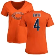 Connor Barth Women's Chicago Bears Name & Number Logo Slim Fit T-Shirt - Orange