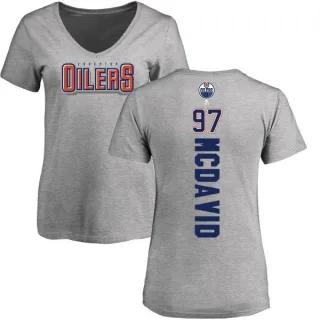 Connor McDavid Women's Edmonton Oilers Backer T-Shirt - Ash