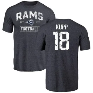 Cooper Kupp Los Angeles Rams Distressed Name & Number Tri-Blend T-Shirt - Navy