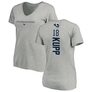 Cooper Kupp Women's Los Angeles Rams Backer V-Neck T-Shirt - Ash