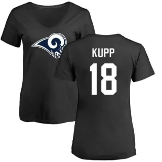 Cooper Kupp Women's Los Angeles Rams Name & Number Logo Slim Fit T-Shirt - Black