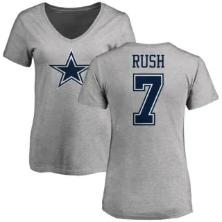 Cooper Rush Women's Dallas Cowboys Name & Number Logo T-Shirt - Ash