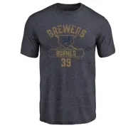 Corbin Burnes Milwaukee Brewers Base Runner Tri-Blend T-Shirt - Navy