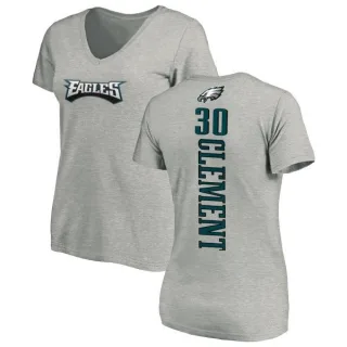 Corey Clement Women's Philadelphia Eagles Backer V-Neck T-Shirt - Ash