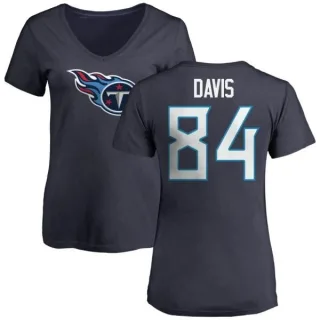 Corey Davis Women's Tennessee Titans Name & Number Logo Slim Fit T-Shirt - Navy