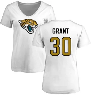 Corey Grant Women's Jacksonville Jaguars Name & Number Logo Slim Fit T-Shirt - White