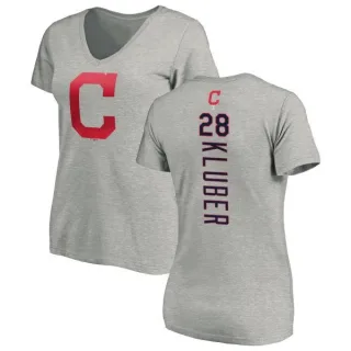 Corey Kluber Women's Cleveland Indians Backer Slim Fit T-Shirt - Ash