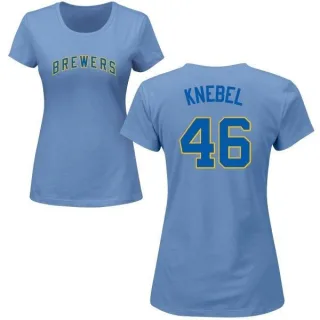 Corey Knebel Women's Milwaukee Brewers Name & Number T-Shirt - Light Blue