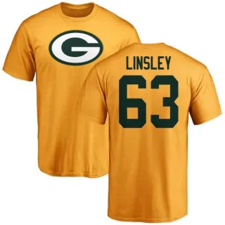 Corey Linsley Green Bay Packers Name & Number Logo T-Shirt - Gold