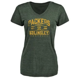 Corey Linsley Women's Green Bay Packers Flanker Tri-Blend T-Shirt - Green