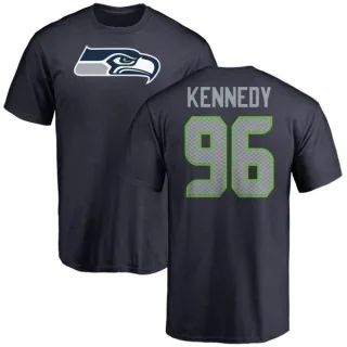 Cortez Kennedy Seattle Seahawks Name & Number Logo T-Shirt - Navy