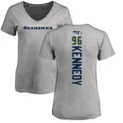 Cortez Kennedy Women's Seattle Seahawks Backer V-Neck T-Shirt - Ash