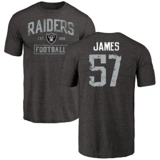 Cory James Oakland Raiders Black Distressed Name & Number Tri-Blend T-Shirt