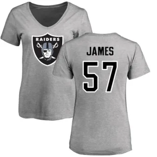 Cory James Women's Oakland Raiders Name & Number Logo Slim Fit T-Shirt - Ash