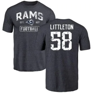 Cory Littleton Los Angeles Rams Distressed Name & Number Tri-Blend T-Shirt - Navy