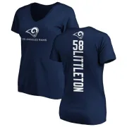 Cory Littleton Women's Los Angeles Rams Backer Slim Fit T-Shirt - Navy