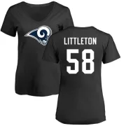 Cory Littleton Women's Los Angeles Rams Name & Number Logo Slim Fit T-Shirt - Black