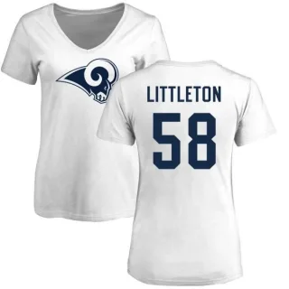 Cory Littleton Women's Los Angeles Rams Name & Number Logo Slim Fit T-Shirt - White