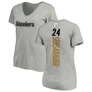 Coty Sensabaugh Women's Pittsburgh Steelers Backer V-Neck T-Shirt - Ash