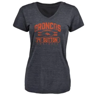 Courtland Sutton Women's Denver Broncos Flanker Tri-Blend T-Shirt - Navy