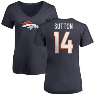 Courtland Sutton Women's Denver Broncos Name & Number Logo Slim Fit T-Shirt - Navy